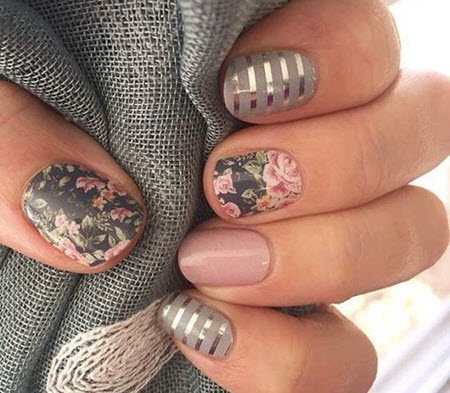 Модный дизайн ногтей с розами