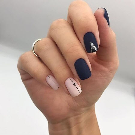 Дизайн матовых ногтей на короткие ногти